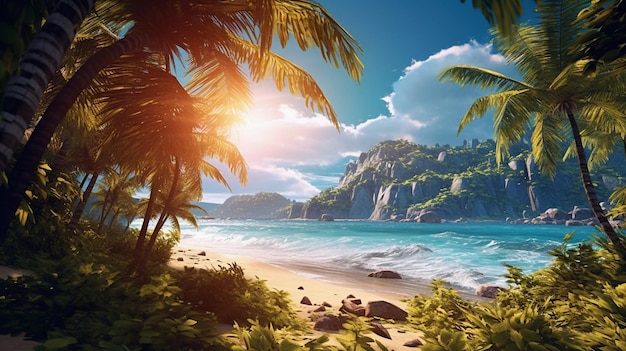 Tropical summer sea beach landscape