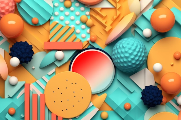 Tropical Summer Themed 3D Abstract Background