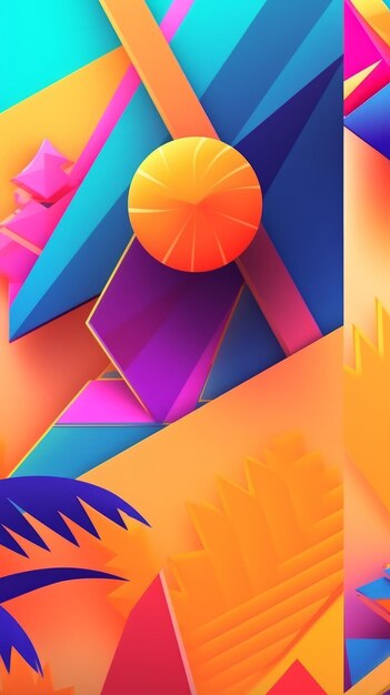 Tropical Summer Themed 3D Abstract Background