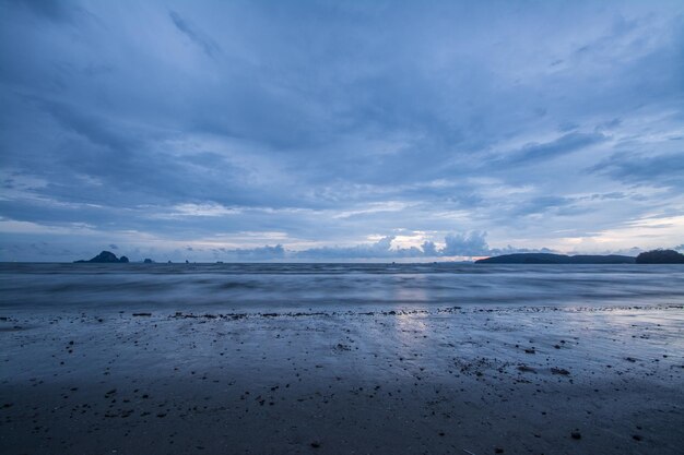 Tropical sunset on the beach AoNang Krabi Thailand