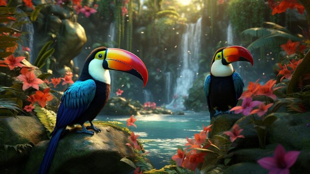 Tropical Toucans Background