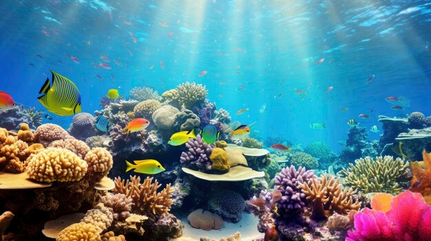 Premium AI Image | Tropical underwater sea life at bright and colorful ...