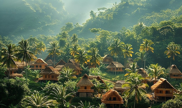 Foto il paradiso del villaggio tropicale