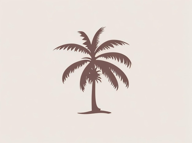 Tropical Whimsy CartoonStyle Palm Tree Silhouette in a Playful Setting