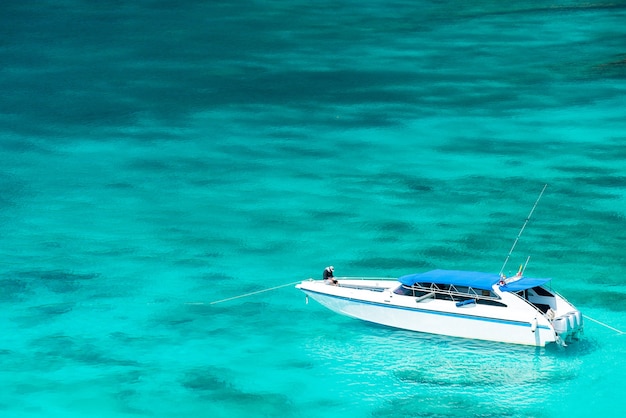 Tropical white sand beach Aerial.