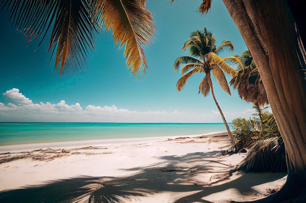 Tropisch eiland met palmbomen Generatieve AIx9