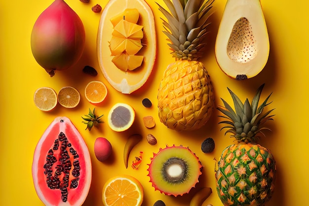 Tropisch exotisch fruit geassorteerd Ananas