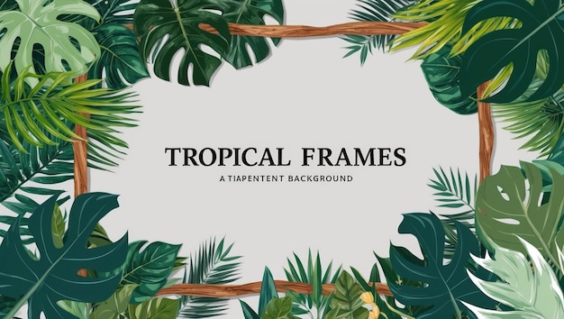 Tropisch frame met weelderig groen gebladerte perfect voor zomer of jungle concepten