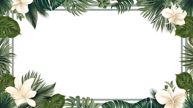 Foto tropisch gebladerte ontwerp frame achtergrond voor natuur stijl