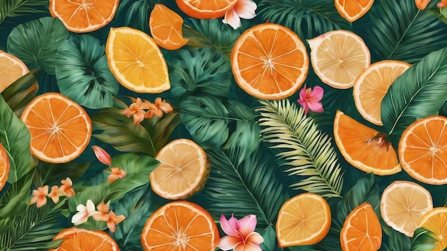 Tropisch naadloos patroon oranje ongewone boho