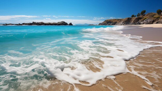 Foto tropisch paradijs strand met wit zand en blauw zeewater reis toerisme breed panorama achtergrond