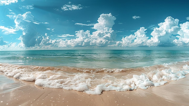 Tropisch paradijs strand panorama zeegebied met een prachtige uitgestrektheid van de hemel