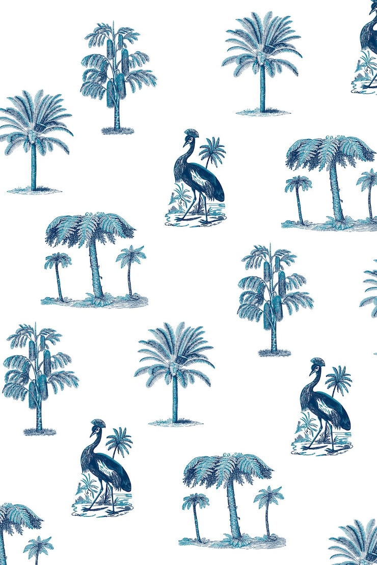 Foto tropisch patroon png in blauwe toon doorzichtige achtergrond