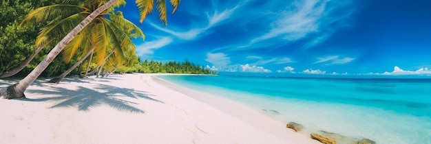 Tropisch strand en palmbomen De Malediven Indische Oceaan