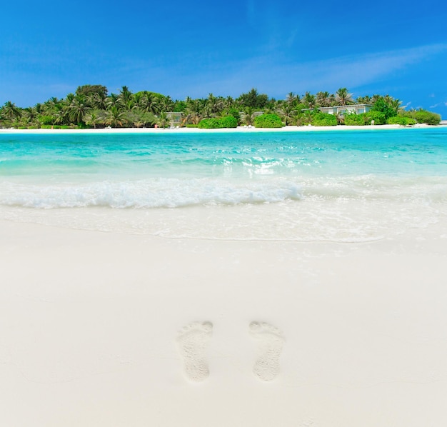 Tropisch strand in de Maldiven