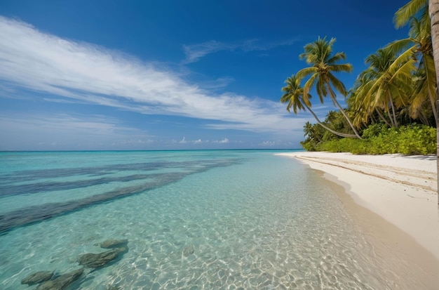 Tropisch strand met helder turquoise water