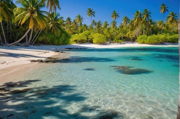 Tropisch strand met helder turquoise water