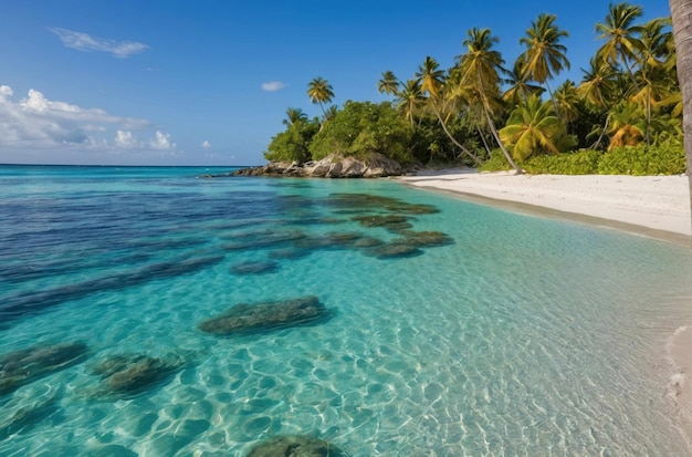 Tropisch strand met helder turquoise water