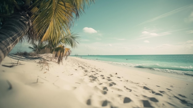 tropisch strand met palmbomen