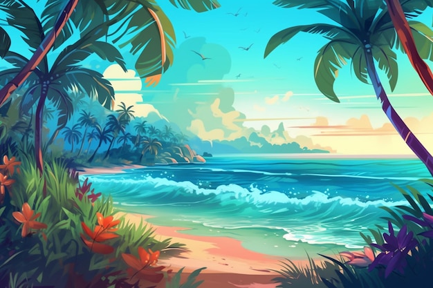 Tropisch strand zomer achtergrond