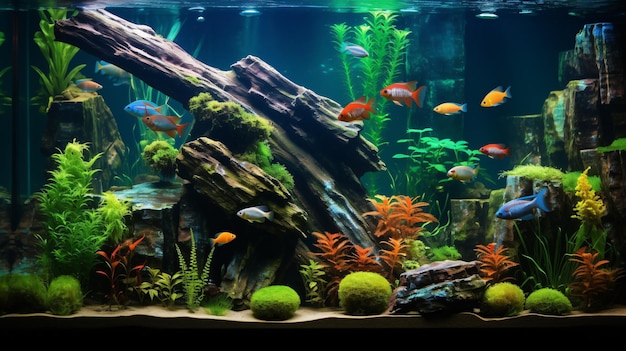 Foto tropisch zoetwater aquarium met vissen