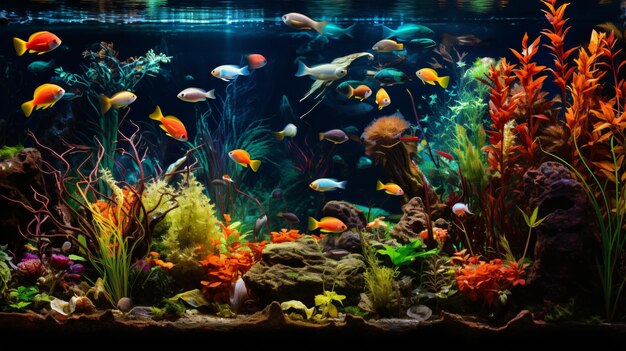 Foto tropisch zoetwateraquarium met vissen