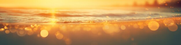 Tropisch zomerzandstrand en bokeh zonlicht op zeeachtergrond Generatieve AI