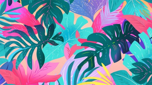 Tropische achtergrond met palmblaadjes Vectorillustratie