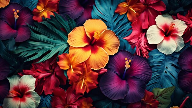 Foto tropische bloemen achtergrond
