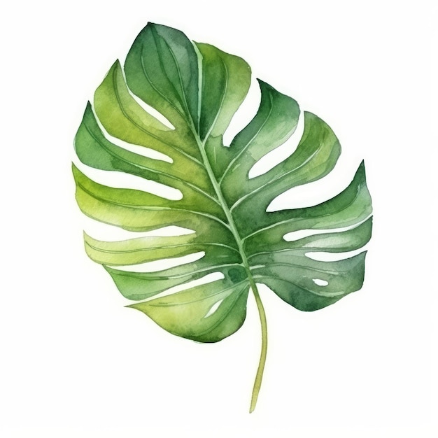 Tropische palmblad aquarel Illustratie AI GenerativexA