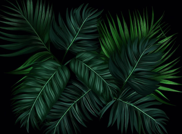 Tropische palmbladeren achtergrond Illustratie AI GenerativexA