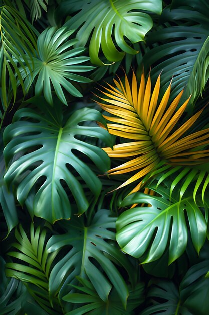Tropische palmbladeren voor een tropische vibe AI genereren illustratie