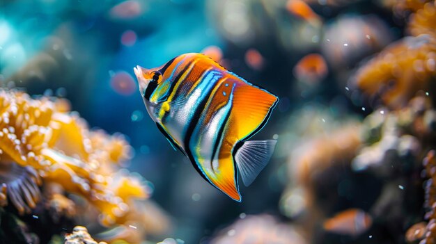 Tropische vissen zwemmen in koraalriffen