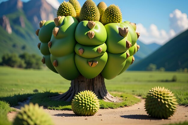 Tropische vruchten durian heerlijke buitenlandse geïmporteerde vruchten dure durian behang achtergrond