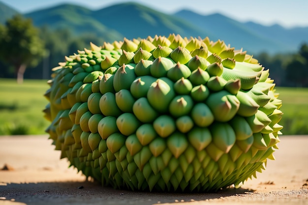 Tropische vruchten durian heerlijke buitenlandse geïmporteerde vruchten dure durian behang achtergrond