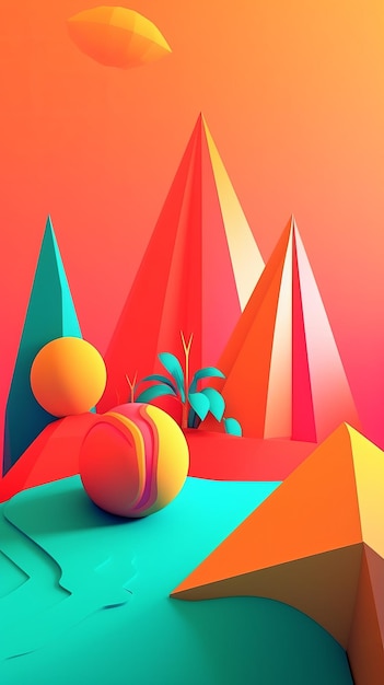 Tropische zomer thema 3D abstracte achtergrond