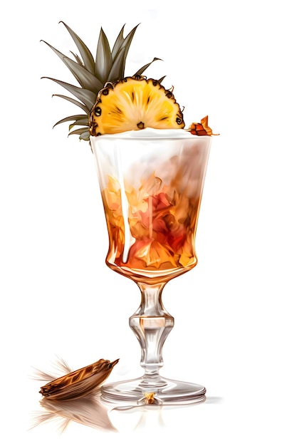 Tropische zomerse verfrissende cocktail met ananas Generatieve AI 3