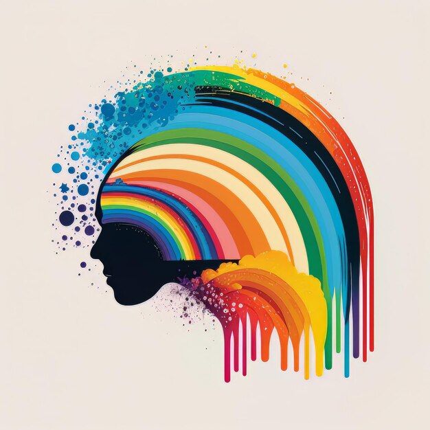 Foto trots regenboog vector eenvoudige illustratie illustratie ai generative