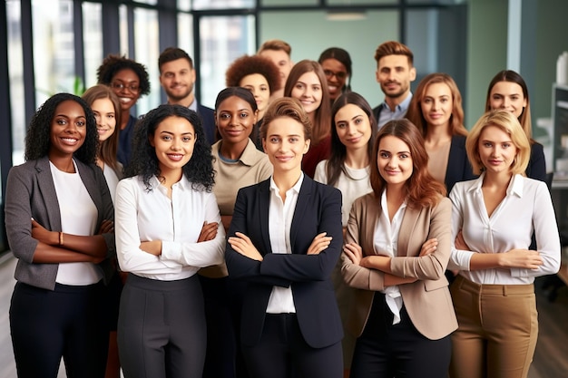 Trotse zakenmensen in Office Teamportret Generatieve AI