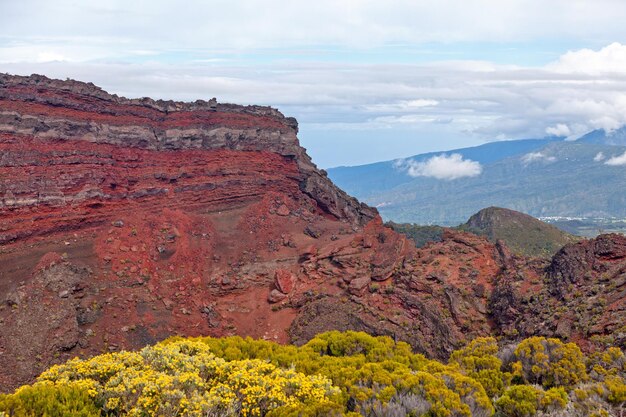 The Trou Fanfaron on the edge of the cratere Commerson is a volcanic crater in Reunion island