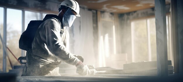 Trowel Technique Plasterer Man Hand Plastering Cement