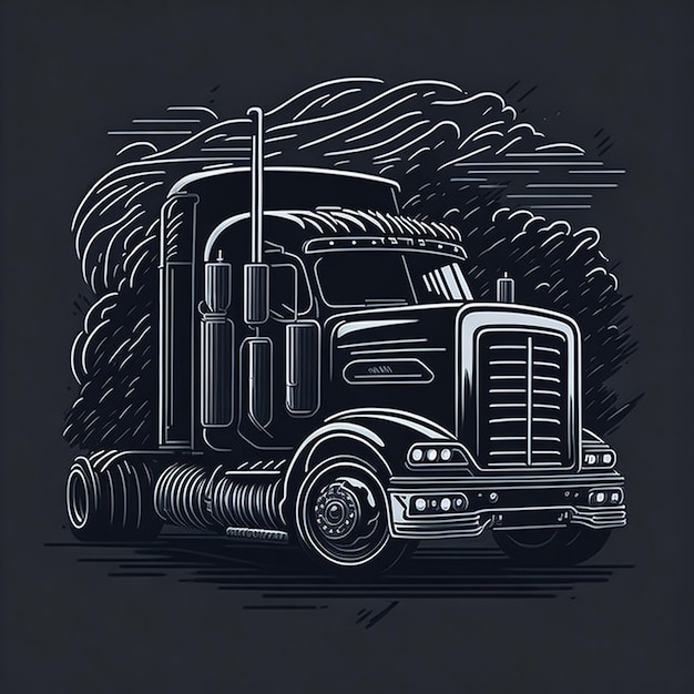 Photo truck ai image for tshirt design