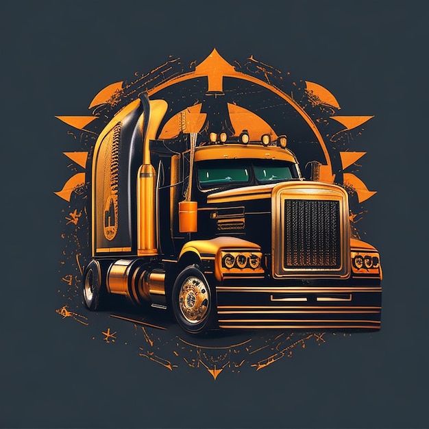 Truck Ai image for tshirt design