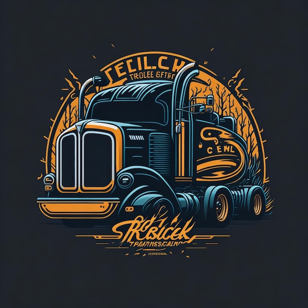 Truck Ai image for tshirt design