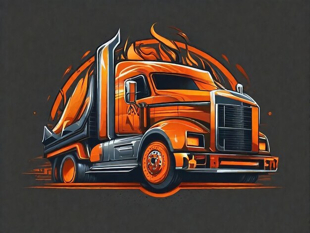 Truck Ai image for tshirt design