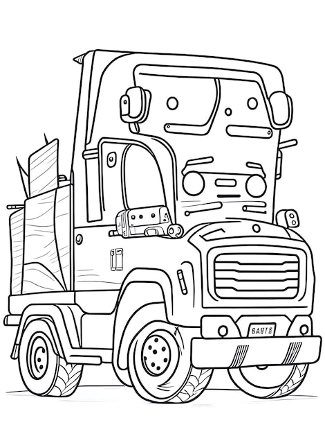 Truck coloring page for kids