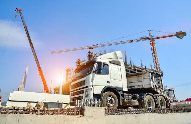 Photo truck in construction site