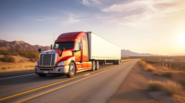 truck container on highway