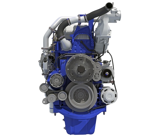 truck engine 3d rendering on white background
