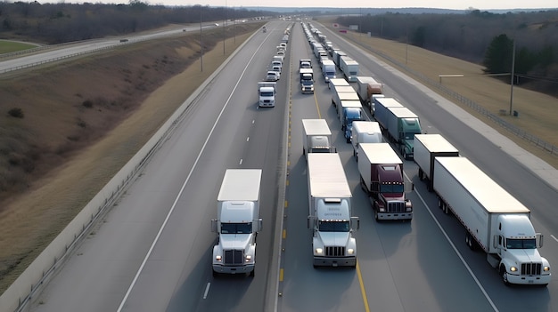 A truck on the highway